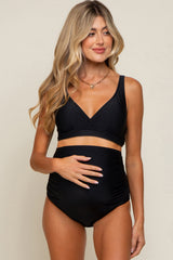 Black High Waist Maternity Bikini Set