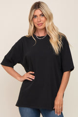 Black Basic Oversized Maternity T-Shirt