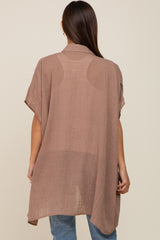 Mocha Lightweight Button Front Maternity Coverup