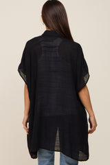 Black Lightweight Button Front Maternity Coverup