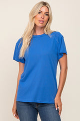 Royal Blue Raw Hem Maternity Tee