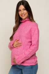 Pink Ultra Soft Mock Neck Maternity Sweater