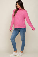 Pink Ultra Soft Mock Neck Maternity Sweater