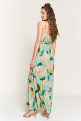 Sage Green Floral Maxi Dress