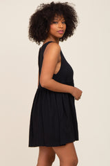Black Sleeveless Babydoll Mini Dress