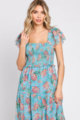 Jade Floral Ruffle Tiered Maxi Dress