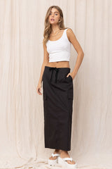 Black Parachute Maxi Skirt