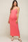 Coral Ribbed Sleeveless Maternity Maxi Dress
