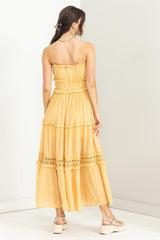 Yellow Ruffle Tiered Maxi Dress