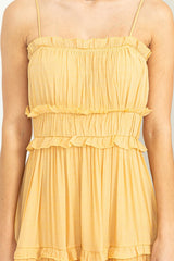 Yellow Ruffle Tiered Maxi Dress