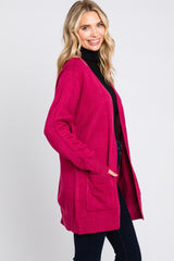 Magenta Front Pocket Cardigan