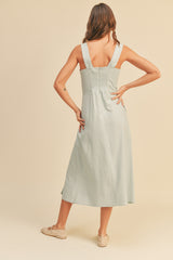 Powder Blue Linen Slit Dress