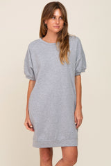 Heather Grey Short Sleeve Oversized T-Shirt Dress