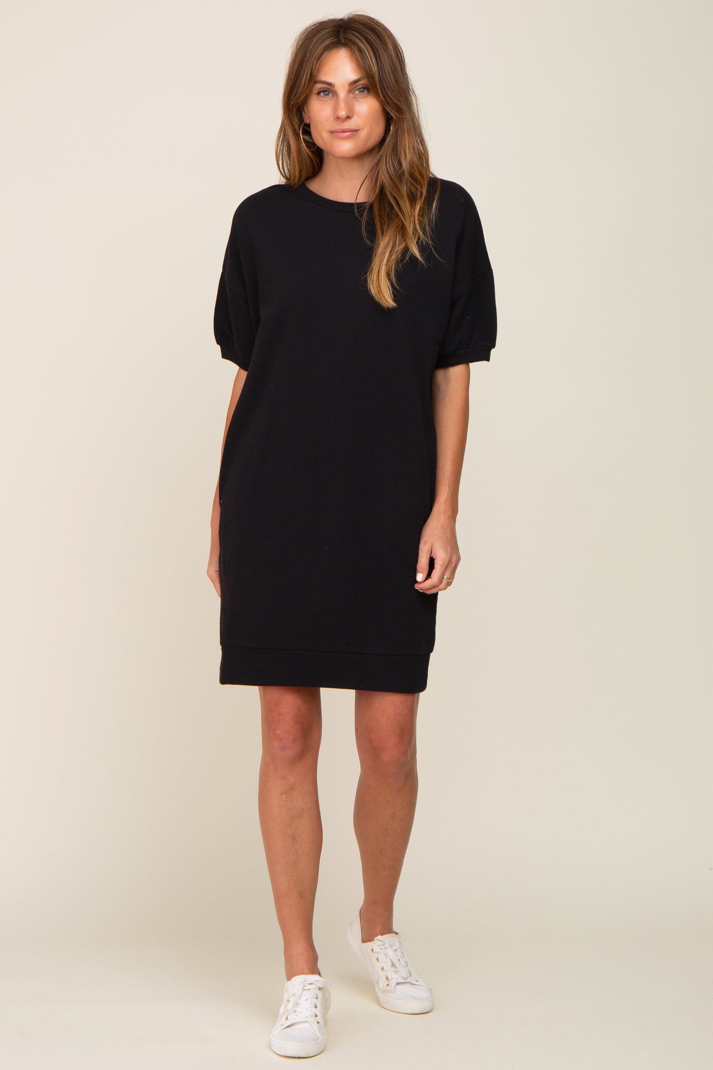 Black Short Sleeve Oversized T-Shirt Dress