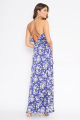 Royal Blue Printed Maxi Dress