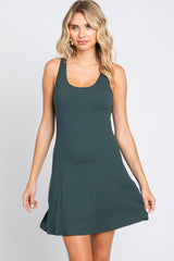 Forest Green Tennis Racerback Maternity Romper Dress