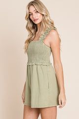 Sage Smocked Romper