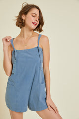 Blue Washed Overall Romper