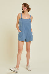 Blue Washed Overall Romper