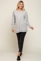 Heather Grey Terry Exposed Seam Sweatshirt