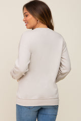 Cream Mama Graphic Maternity Pullover Sweatshirt