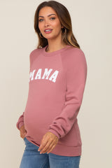 Mauve Mama Graphic Maternity Pullover Sweatshirt