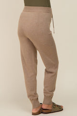 Mocha Sweater Knit Maternity Joggers