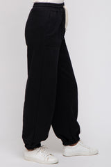 Black Drawstring Relaxed Fit Sweatpants