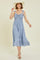 Blue Floral Smocked Midi Dress