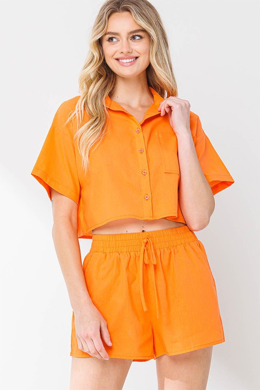 Orange Linen Set