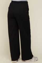 Black Wide Leg Maternity Joggers