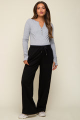 Black Wide Leg Maternity Joggers