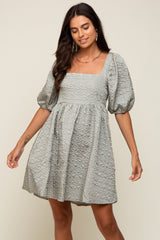 Sage Textured Pleated Maternity Dress