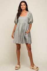 Sage Textured Pleated Dress