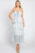 Light Blue Floral Sleeveless Tiered Maxi Dress