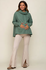 Jade Cowl Neck Maternity Hooded Sweatshirt