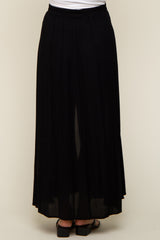 Black Side Slit Maternity Maxi Skirt