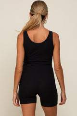 Black Sleeveless Ribbed Maternity Bodysuit