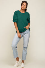 Hunter Green Puff Sleeve Top