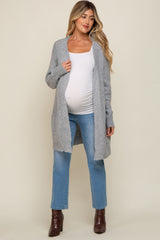 Heather Grey Basic Knit Maternity Cardigan