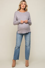 Heather Grey Knit Long Sleeve Maternity Top