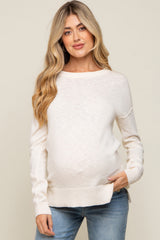 Ivory Knit Long Sleeve Maternity Top