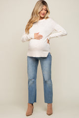 Ivory Knit Long Sleeve Maternity Top