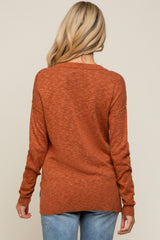 Rust Knit Long Sleeve Maternity Top