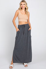 Charcoal Cargo Maternity Maxi Skirt