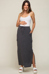 Charcoal Cargo Maternity Maxi Skirt