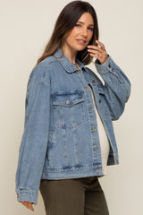 Light Blue Oversized Maternity Denim Jacket