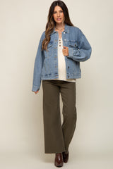 Light Blue Oversized Maternity Denim Jacket