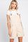 Beige Front Pocket Overall Shorts