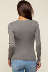 Olive Knit Long Sleeve Maternity Top